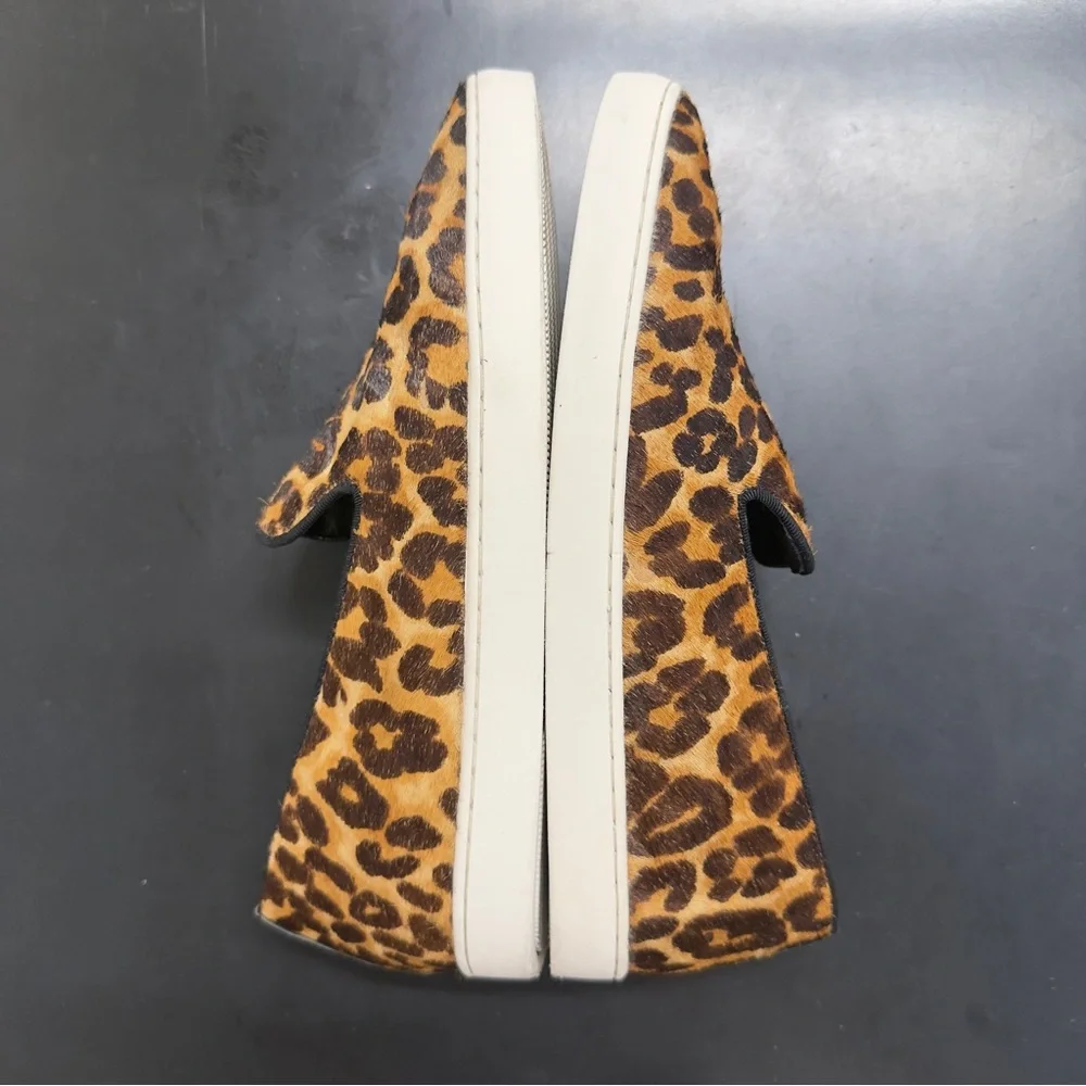 Birdies The Swift Leopard Print Calf Hair Slip-On Sneakers Size 8